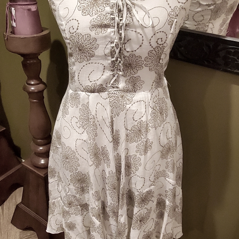 Dainty White Kings Road Sundress, Size S